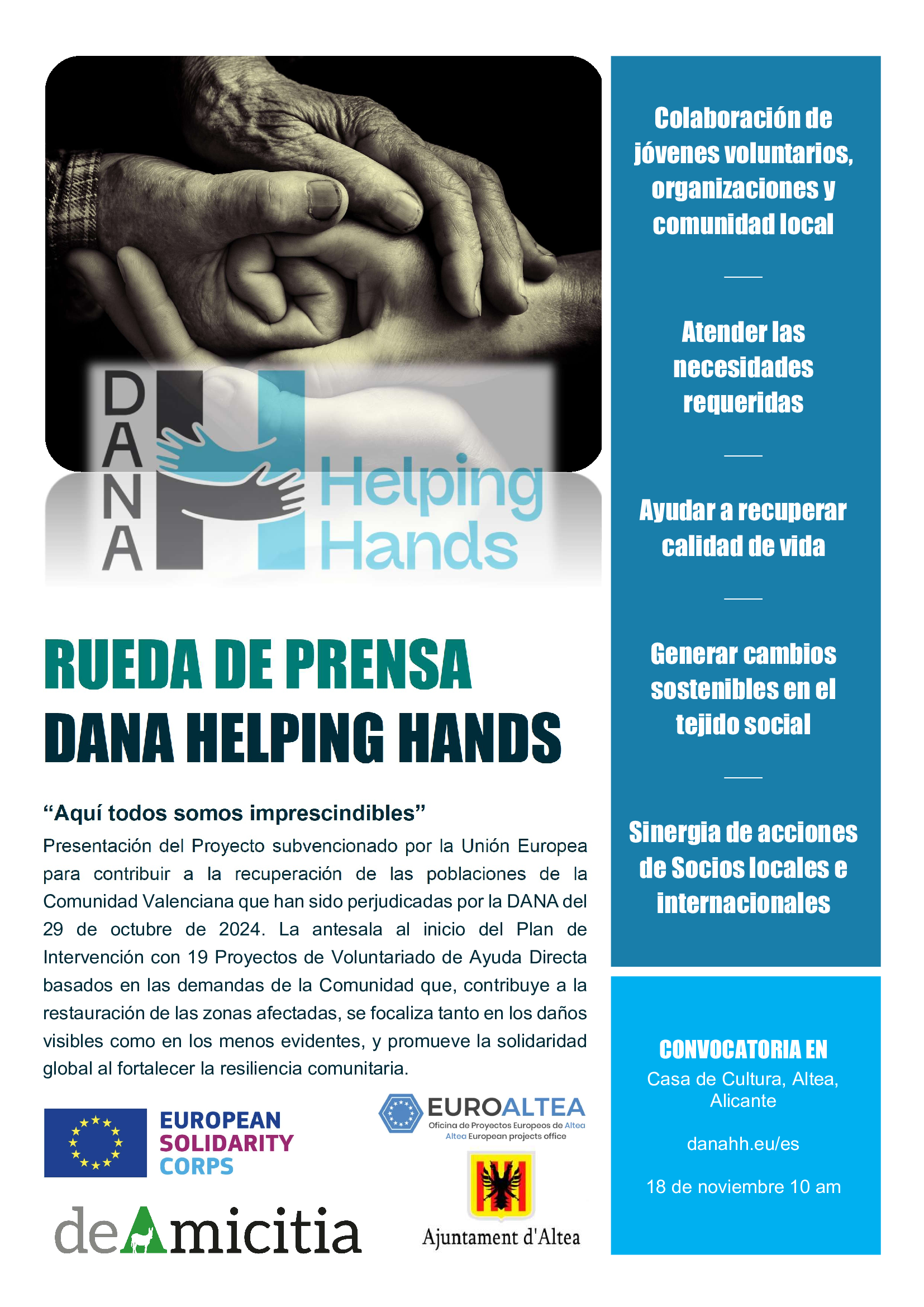 Rueda de prensa presentación DANA Helping Hands